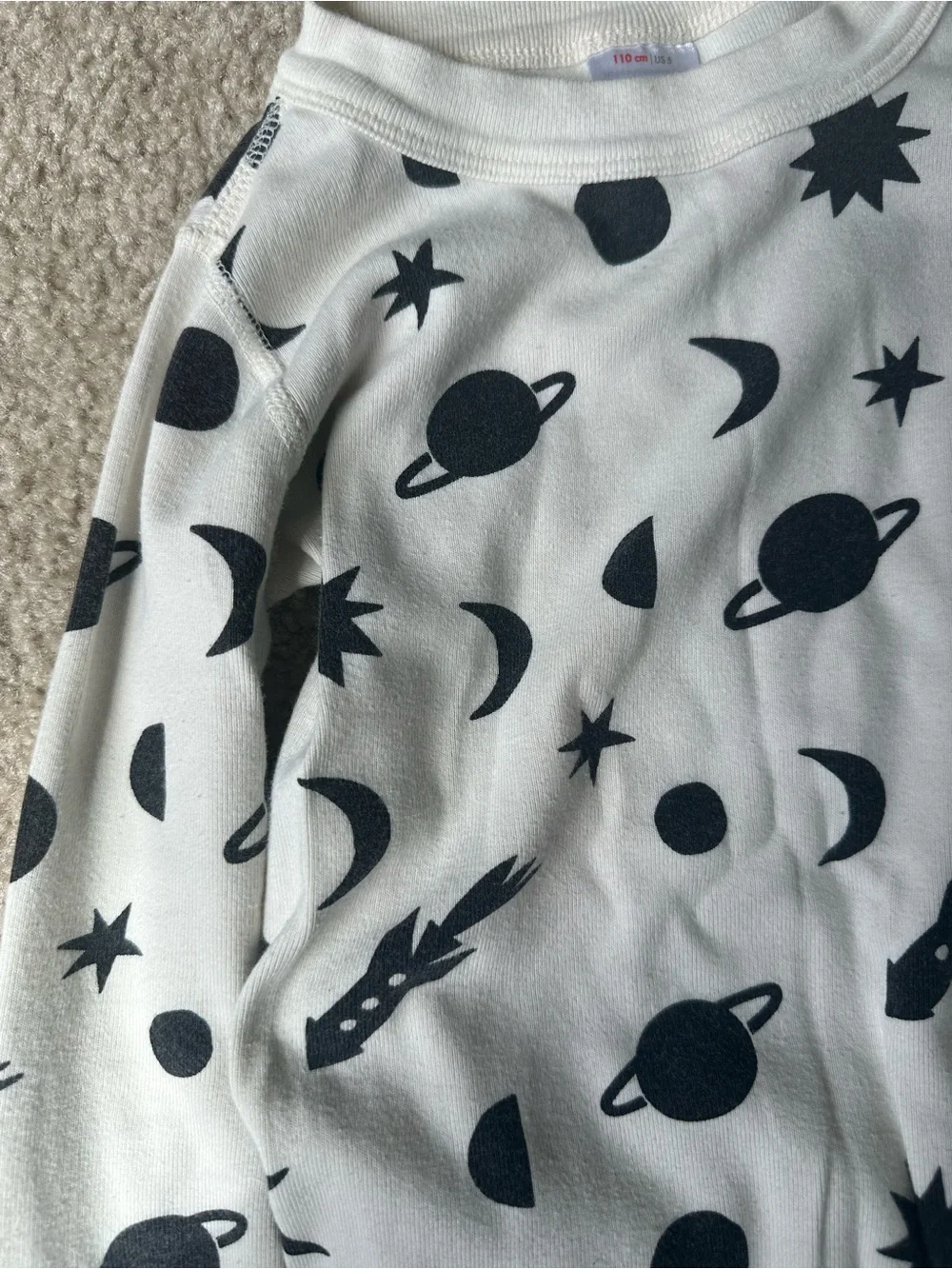 Hanna Andersson Boys Space Organic Cotton Pajama Set Size 5 110cm